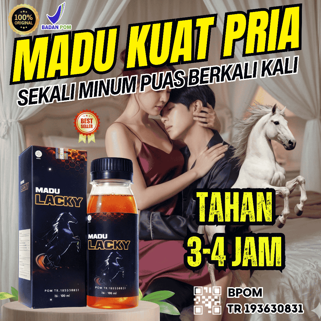TOP 1 TERLARIS MADU LACKY Madu kuat tahan lama pria paling ampuh 3-4 jam BPOM