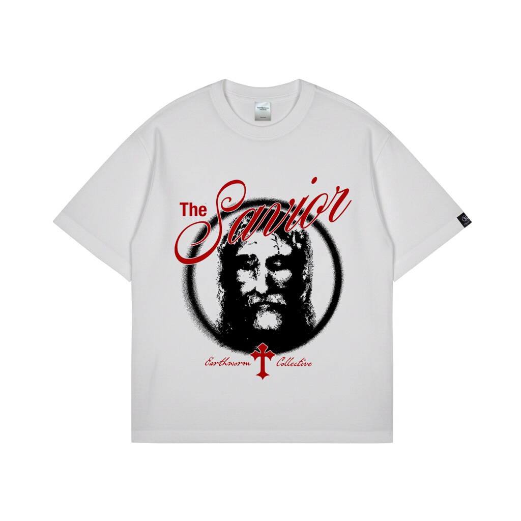 EARTHWORM | OVERSIZED TEE | SAVIOR | WHITE