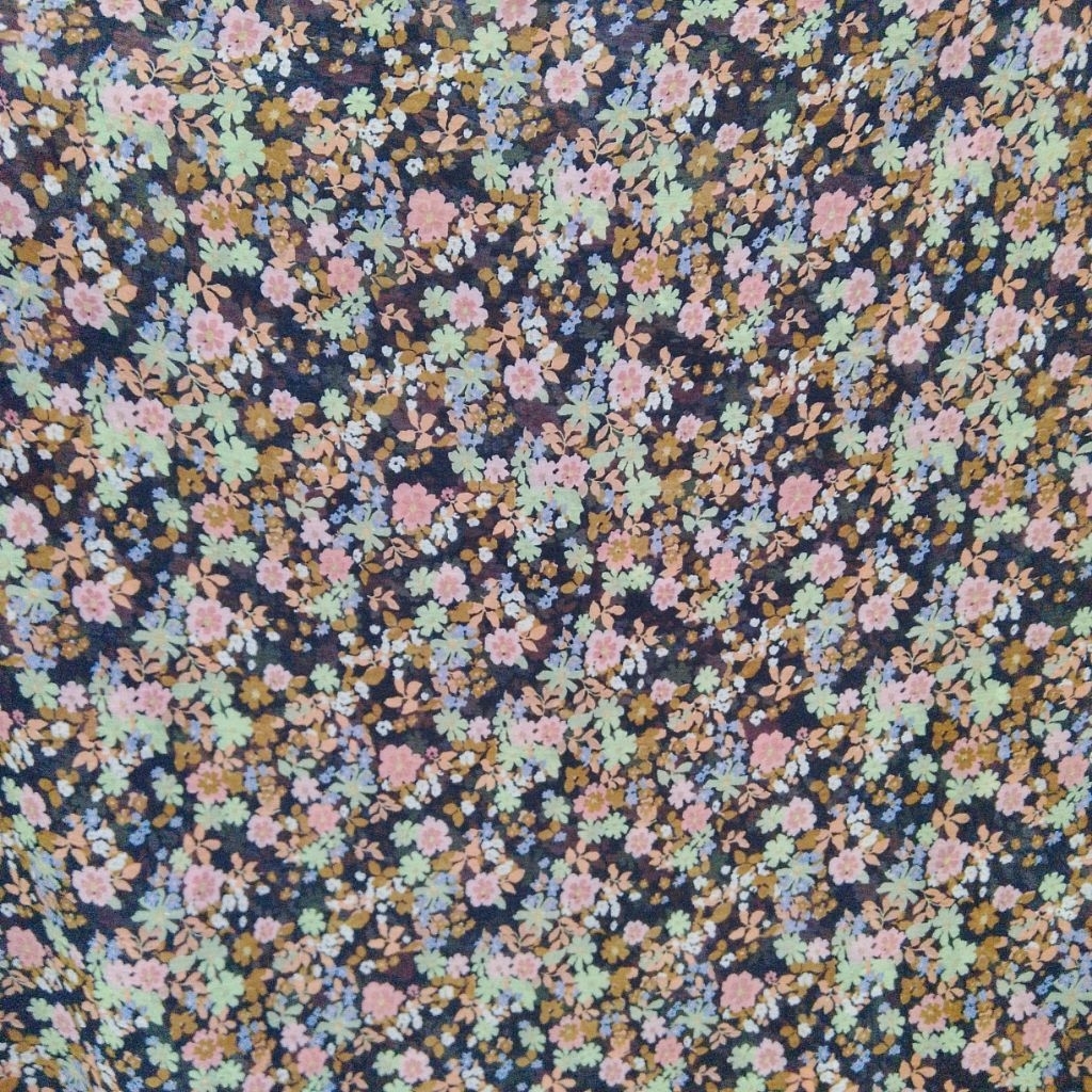 Kain Sifon Yoryu Silk Motif Bunga Kecil Floral - Bahan Gamis Dress Tunik Premium Meteran Ilh