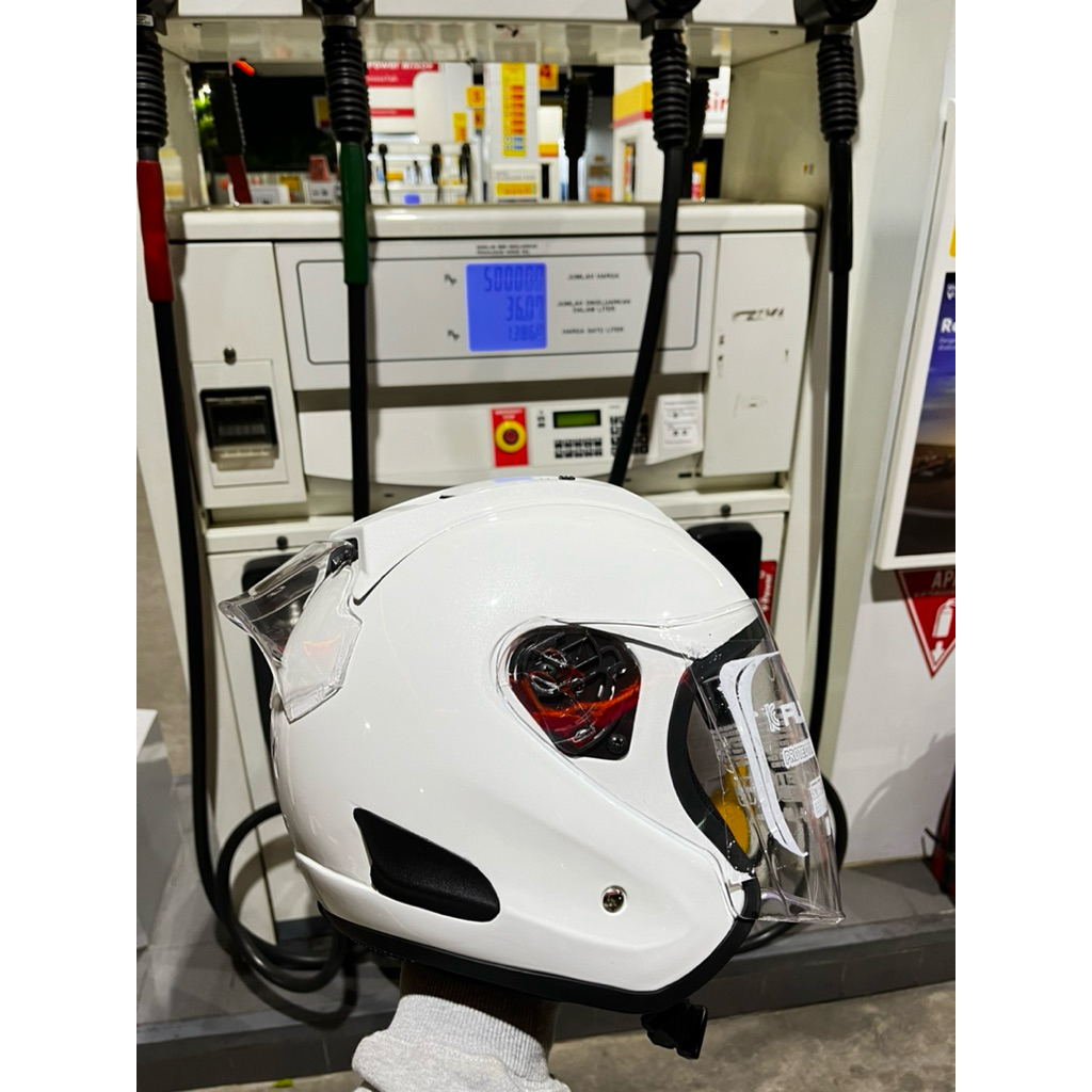 (PROMO GP PAD) Helm Half Face AURA WHITE/ PUTIH(FREE STIKER ARAI)