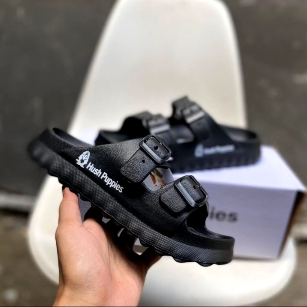 Sandal Hush puppies Wanita Pria Dua Stripe Sendal Coral Lady Best Seller Bahan Eva Premium Karet Sol