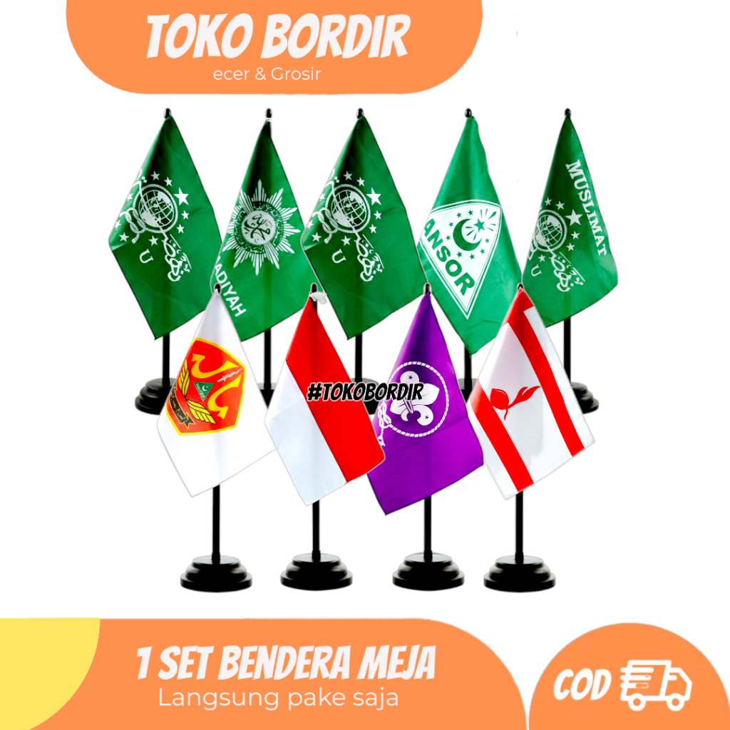 1 set Bendera meja | Bendera meja merah putih | NU | Palestina | Tunas kelapa