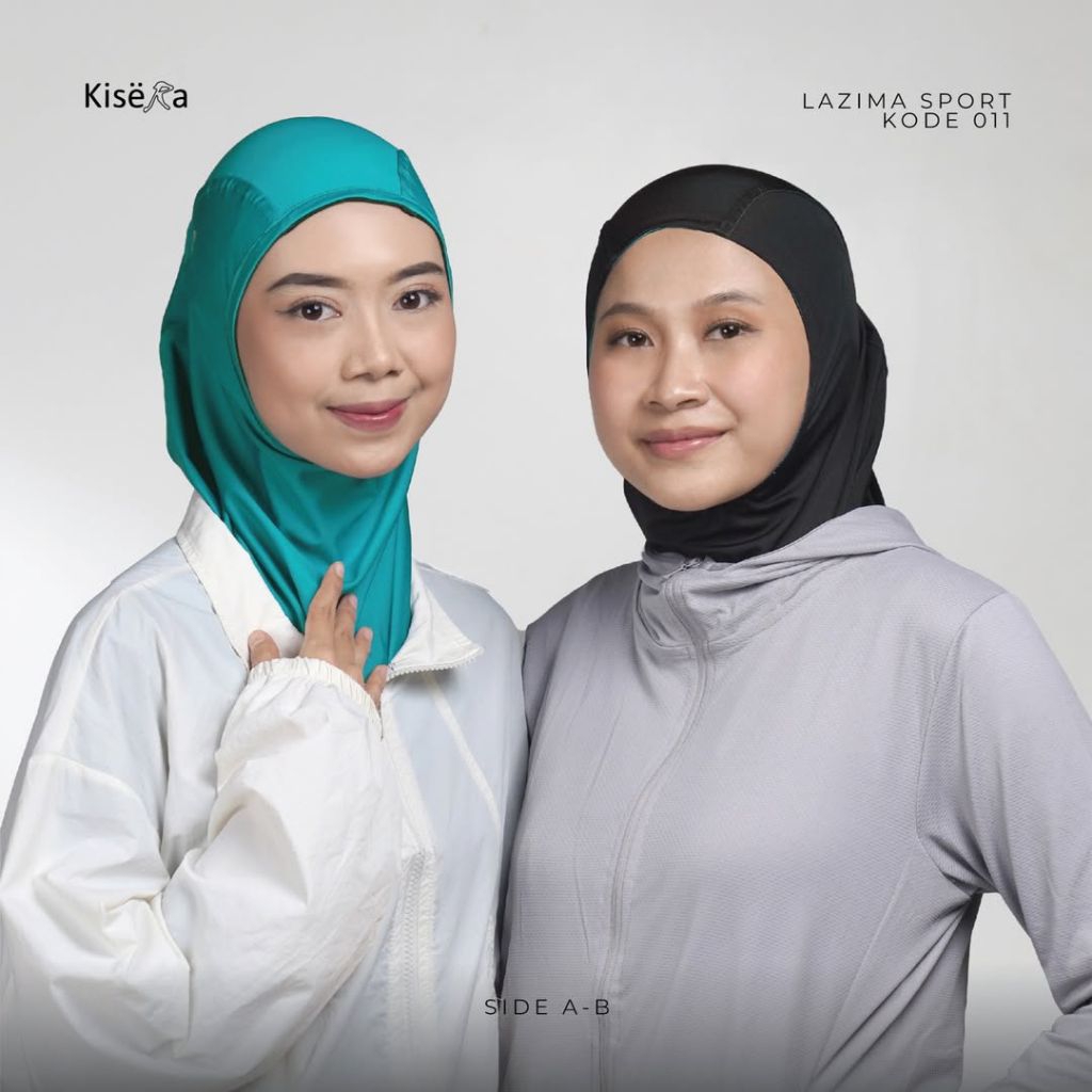 Kisera Kerudung Sport Small Bergo Hijab 2 Warna, Jilbab Praktis Cantik "Lazima Sport Small 00-011 M"