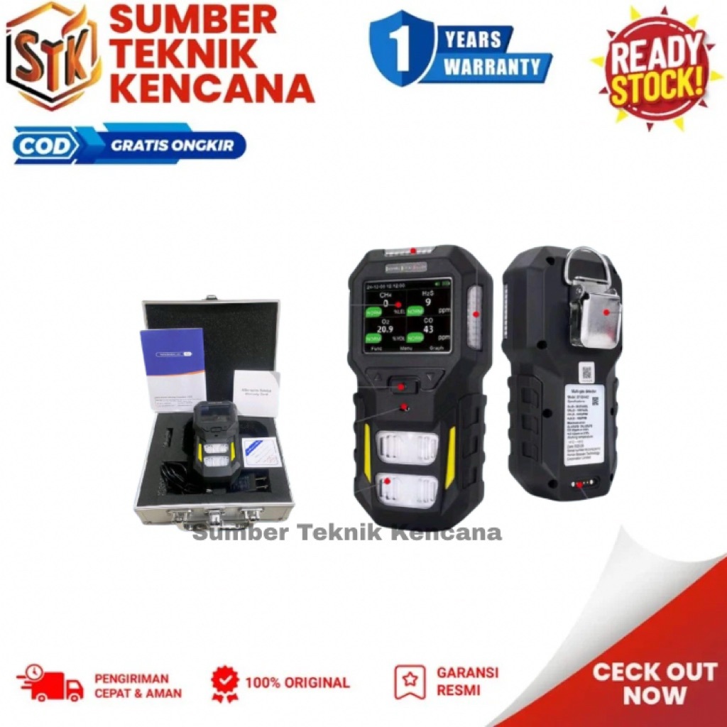 Portable Multi Gas 4in1 Gas Detector Bosean BT-BX402 Multi 4 Alarm Mode (LEL O2 CO H2S)