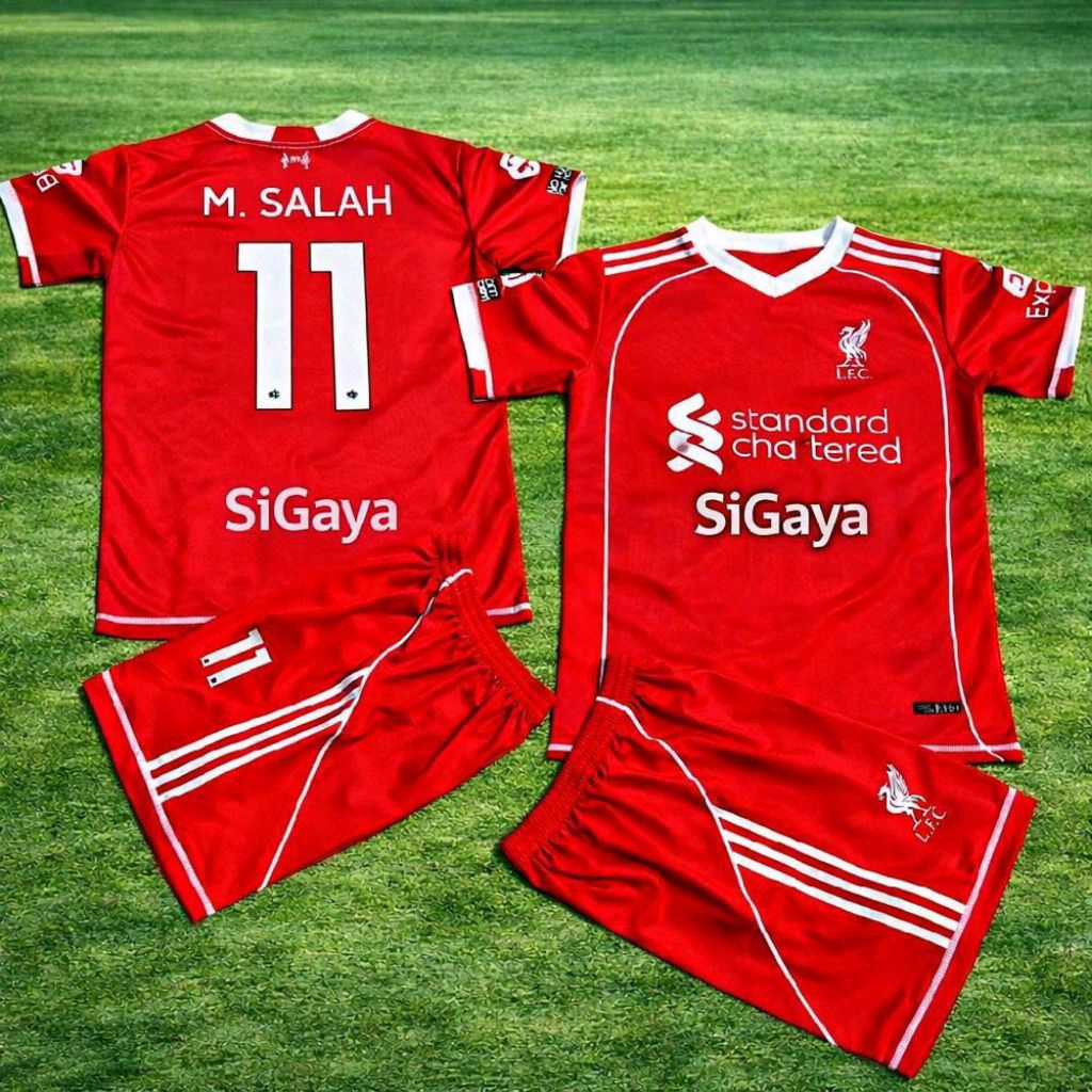 Baju Bola Anak Setelan Merah Inspired liverpool25