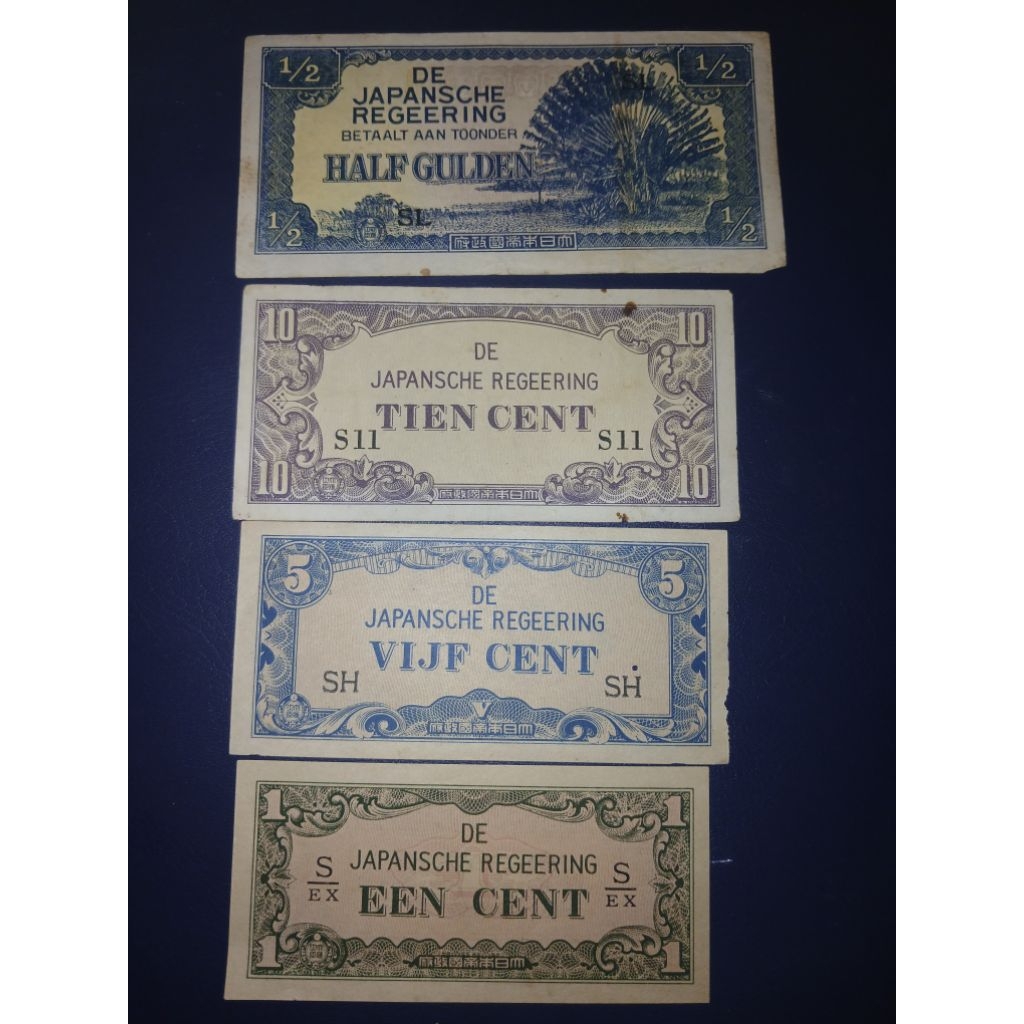 paket uang kuno 1 set gulden DJR era penjajahan jepang
