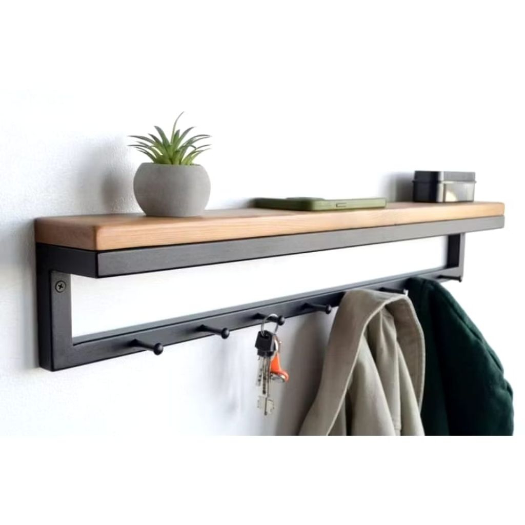 rak dinding dan gantungan kunci / rak dinding besi serbaguna