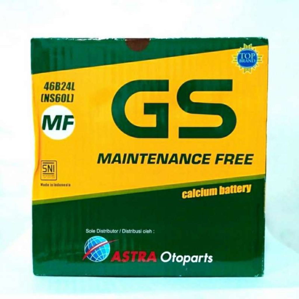 AKI MOBIL GS ASTRA MAINTENANCE FREE (KERING) NS60L 12V (Volt) / 45Ah (Ampere-Hour)