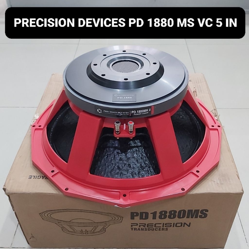 PRECISION DEVICES Speaker 18 Inci PD 1880 MS Spull 5 Inci 2500 Watt PD1880 MS MERAH