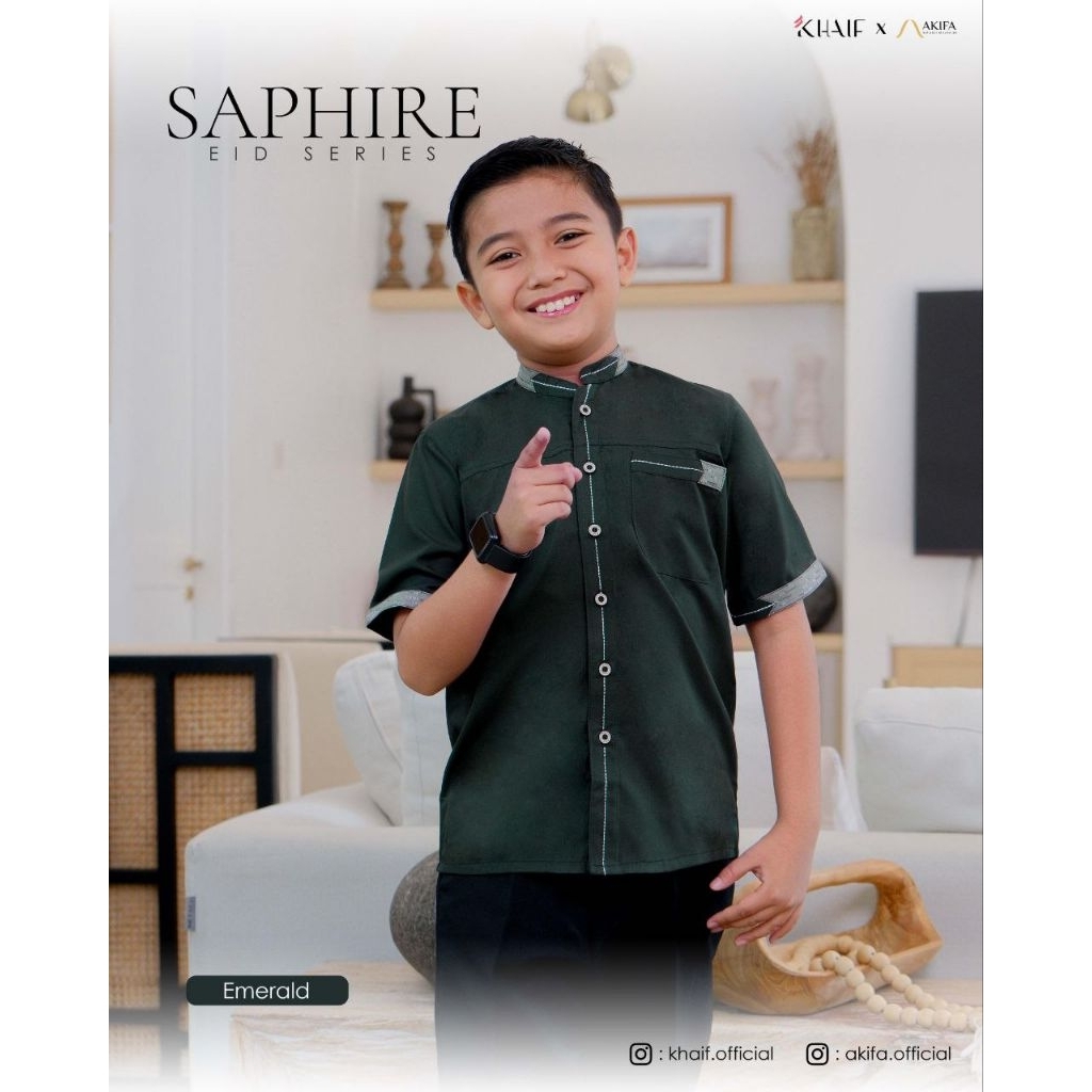 SAPHIRE AKIFA KOKO KIDS LENGAN PENDEK - EMERALD