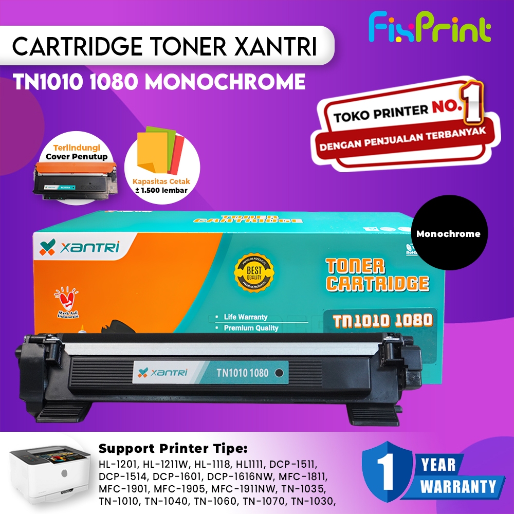 Cartridge Toner Xantri TN1080 TN-1080 Printer HL-1201 1211W DCP1601 1616NW MFC-1901 1905 1911NW Prem