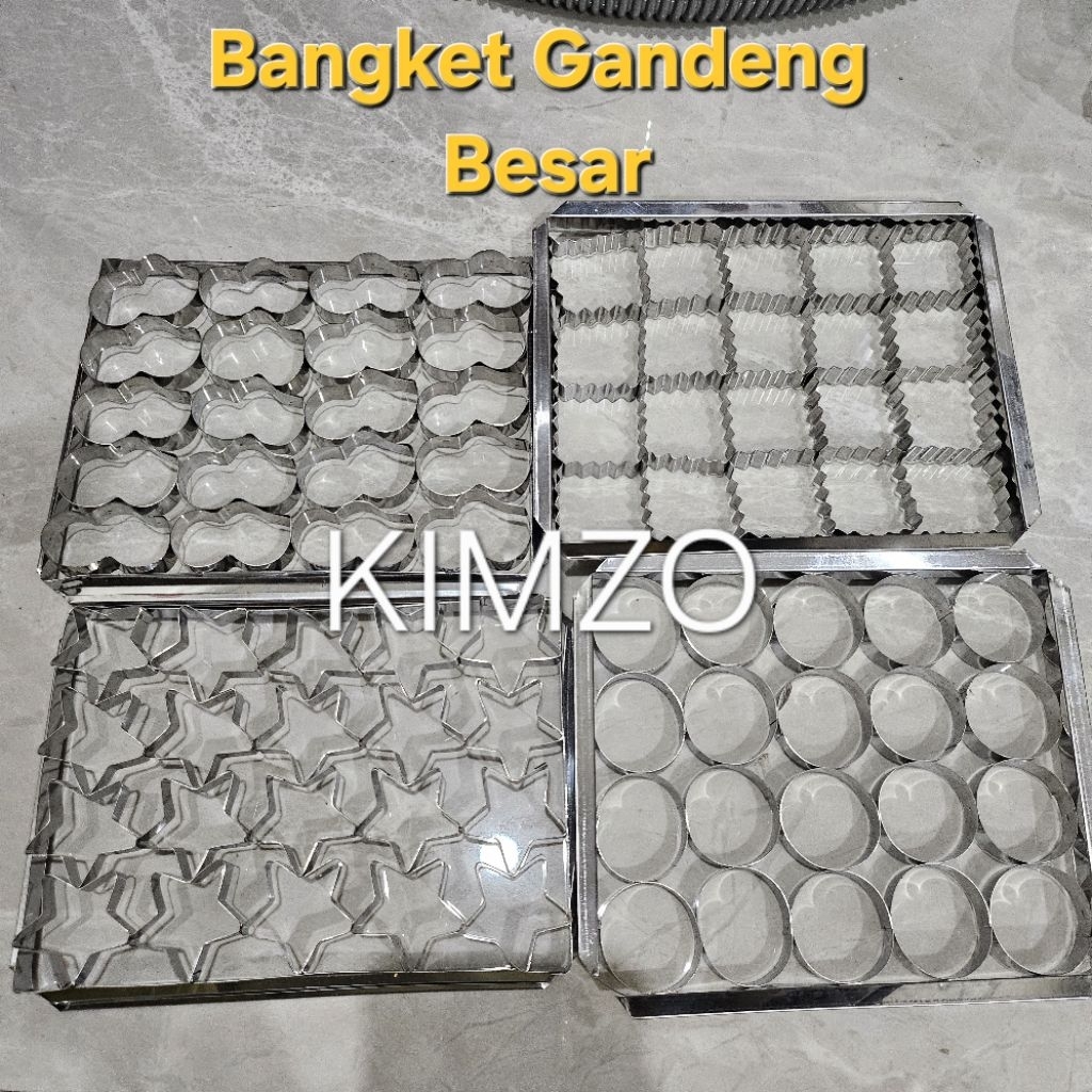 1pc Cetakan Kue Kering Bangket Besar Stainles sabit kacang hati bintang oval kotak bulat