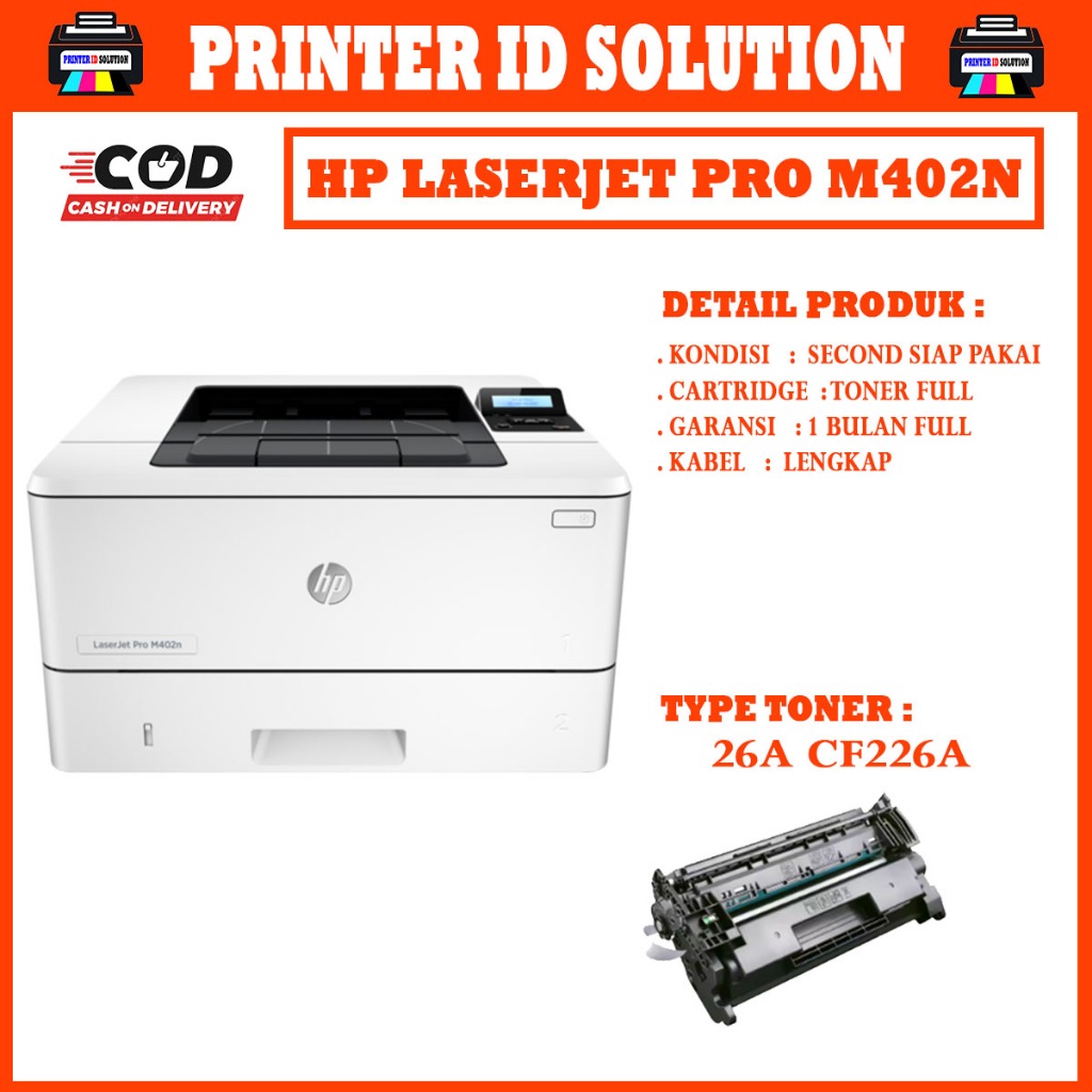Printer HP Laserjet PRO M402N M402 DN siap pakai