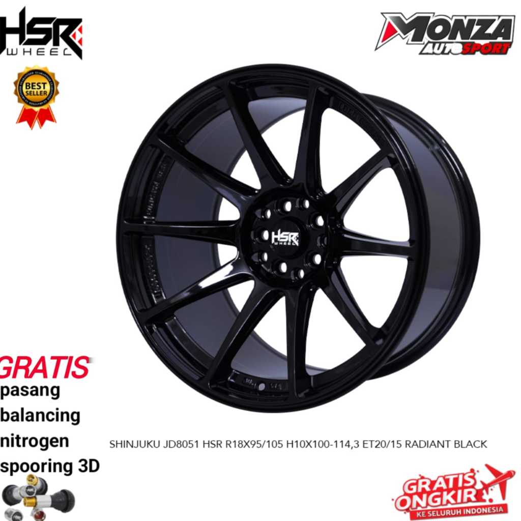Velg mobil Hsr ring 18 untuk Zenix, Camry, Terios, Rush, Ft86, Brz, Impreza Dll HSR SHINJUKU