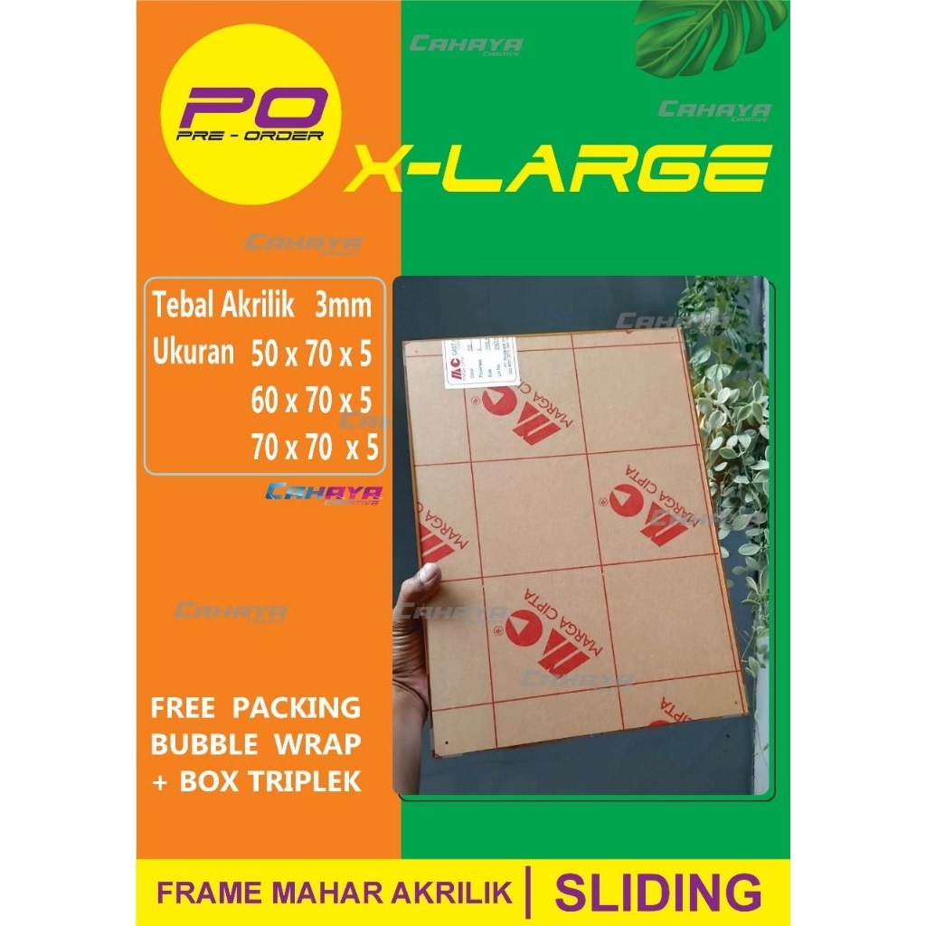 frame akrilik mahar/box akrilik mahar/ukuran frame mahar 50×70×5cm/60×70×5cm/70×70×5cm