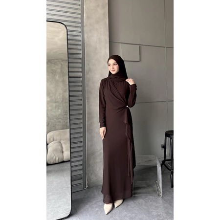 Sabira Dress Ceruti Ootd Hijab Lebaran Seragam Kondangan Bridesmaid Simple