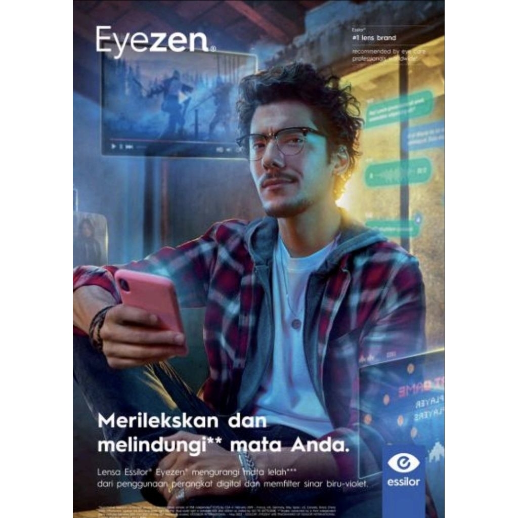 Lensa Essilor Eyezen Start Transitions Gen S Crizal Saphhire Airwear 1.59