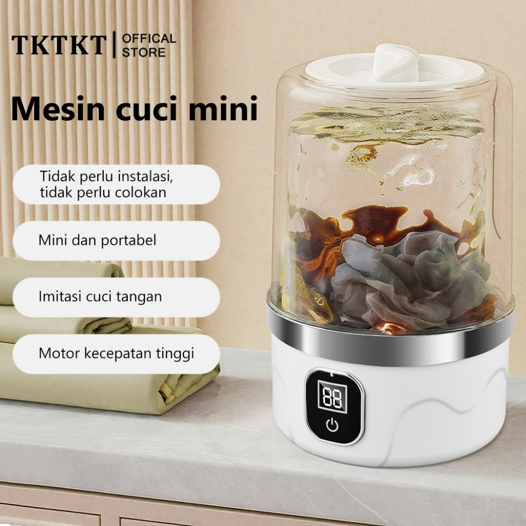 TKTKT 1L mesin cuci mini 2 mode kerja mesin cuci portable nirkabel mesin cuci kecil Gelas Cucian unt