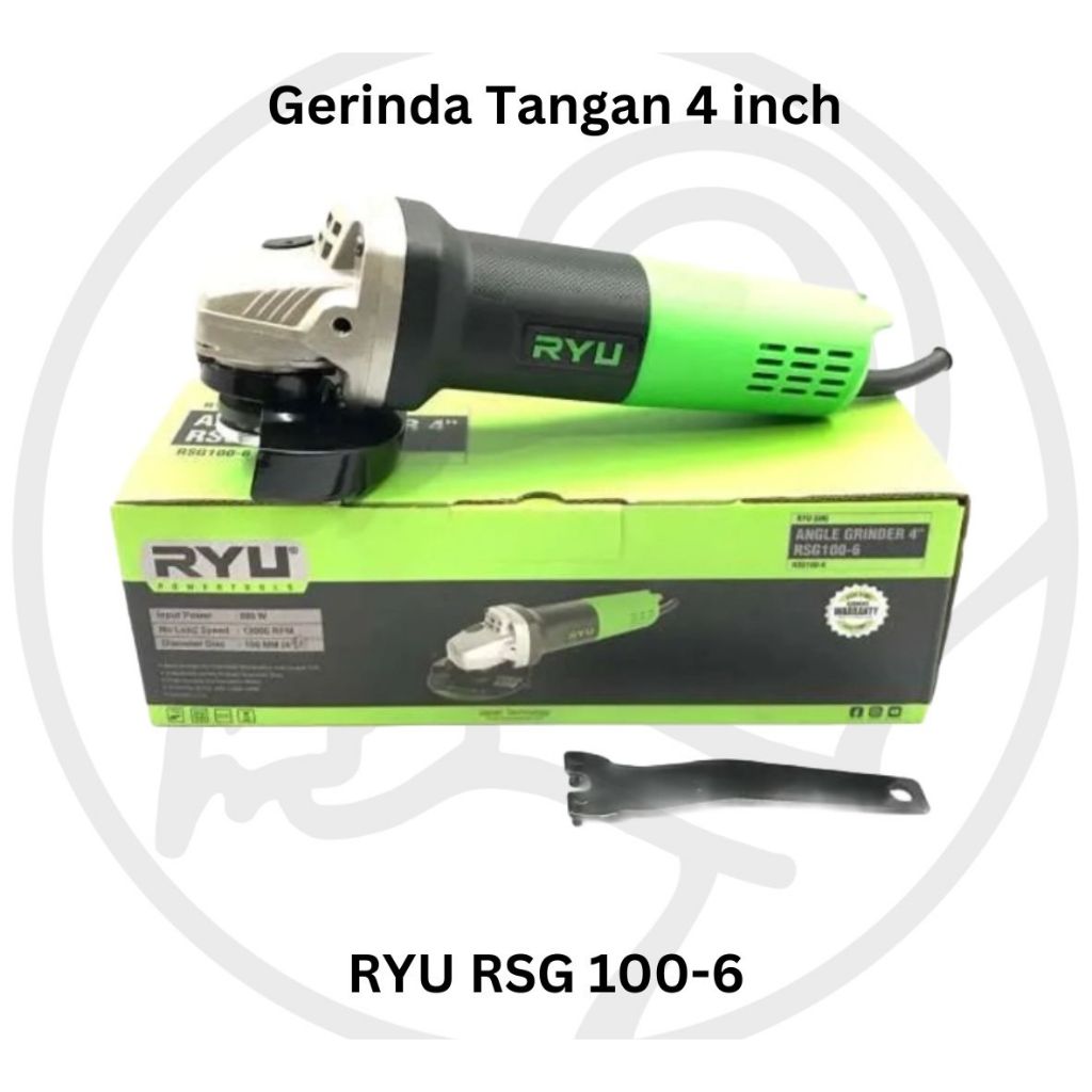 RYU RSG 100-6 Gerinda Tangan 4 inch RYU RSG 100-6 Angle Grinder RYU RSG 100 - 6