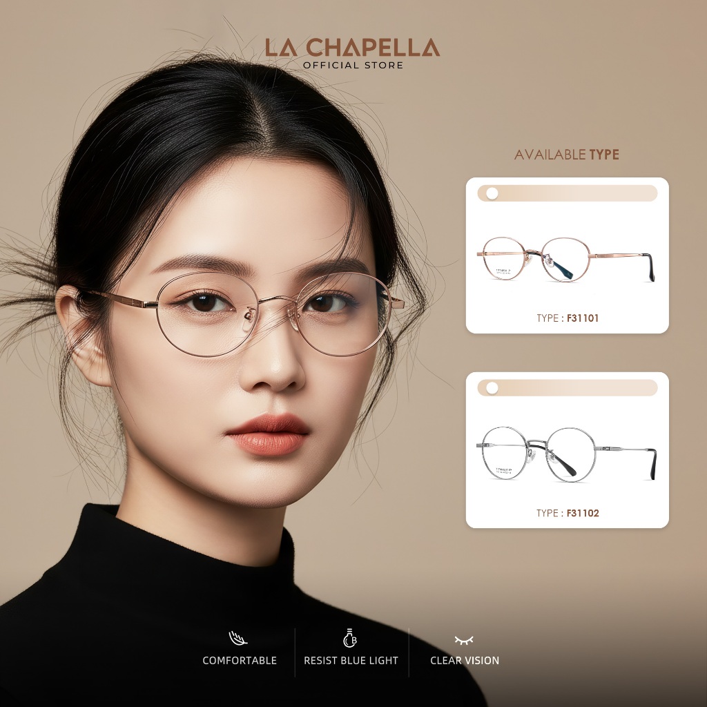 La Chapella Kacamata  Minus Lensa Minus Anti Radiasi Blueray Photocromic Bluecromic Bentuk Oval Baha