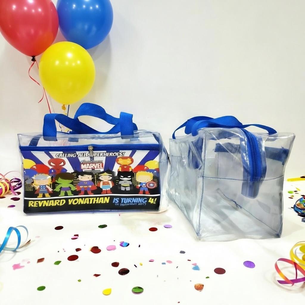 TAS SOUVENIR ULANG TAHUN / TAS SOUVENIR / TAS ULTAH / TAS MIKA / Resleting Mika Tebal Custom kok