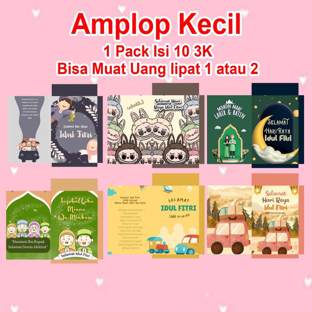 Amplop lebaran/amplop uang/amplop karakter motif lucu motif kartun motif muslim
