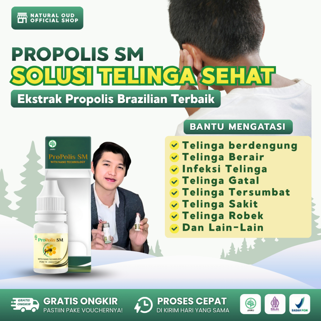 Propolis Sm - Obat Tetes Telinga Bau Telinga Kotoran Keras, Obat Telinga Tersumbat Kotoran, Obat Pen