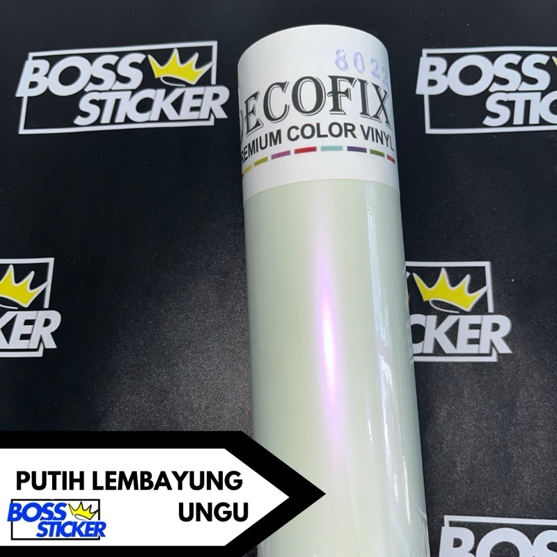 [ ROLL ] Sticker Putih Lembayung Ungu - Stiker Putih Lembayung Violet - Skotlet Putih Lembayung Ungu