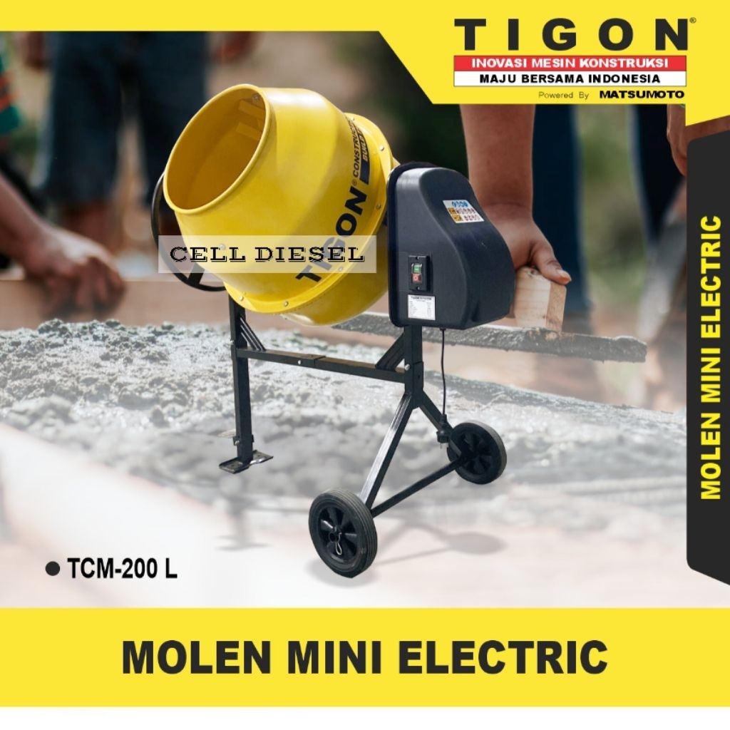 Mesin Molen Mini Elektric / Listrik TIGON TCM 200 L / 800 Watt