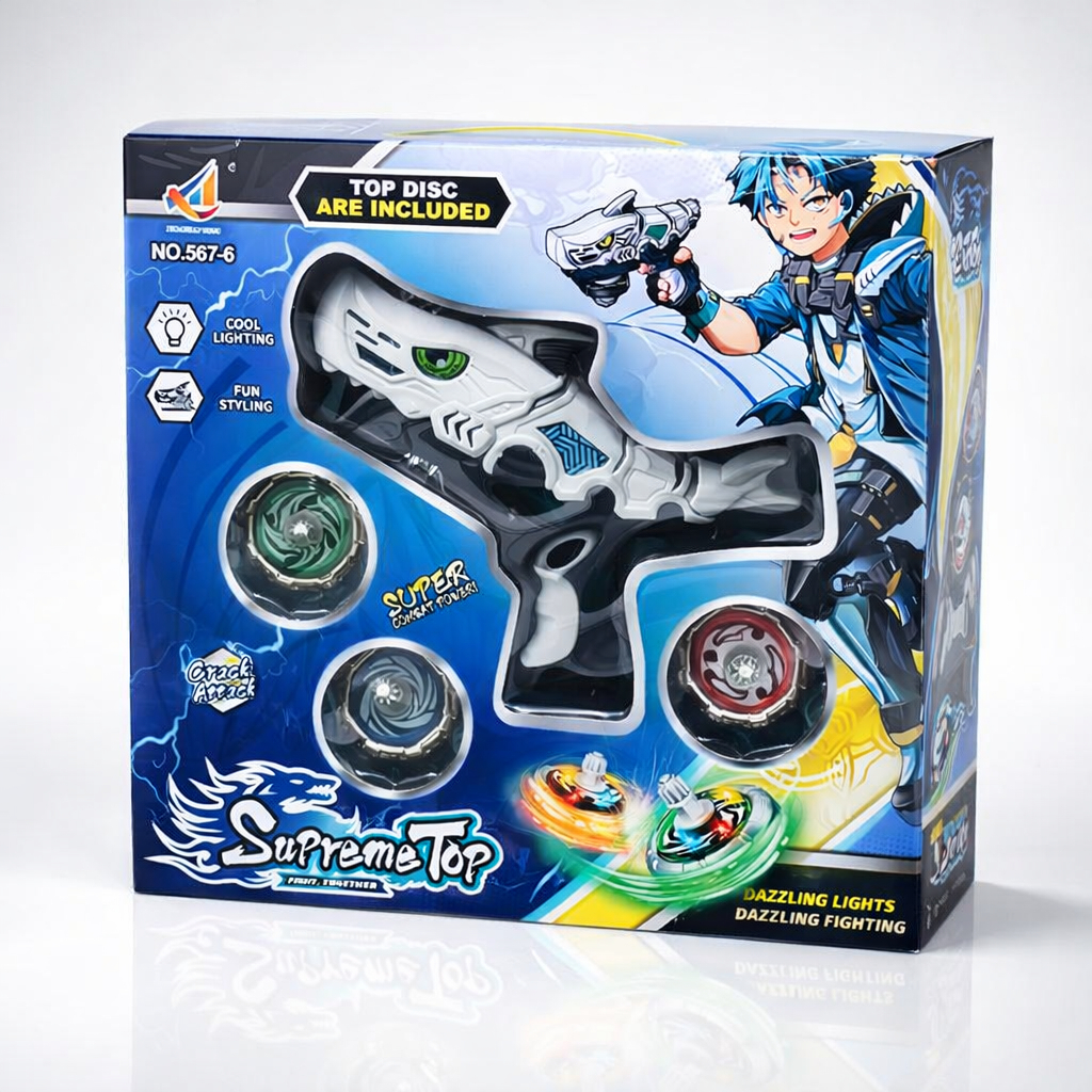 VINCLUX Premium Mainan Anak Gangsing + Arena - Beyblade Shark Gasing