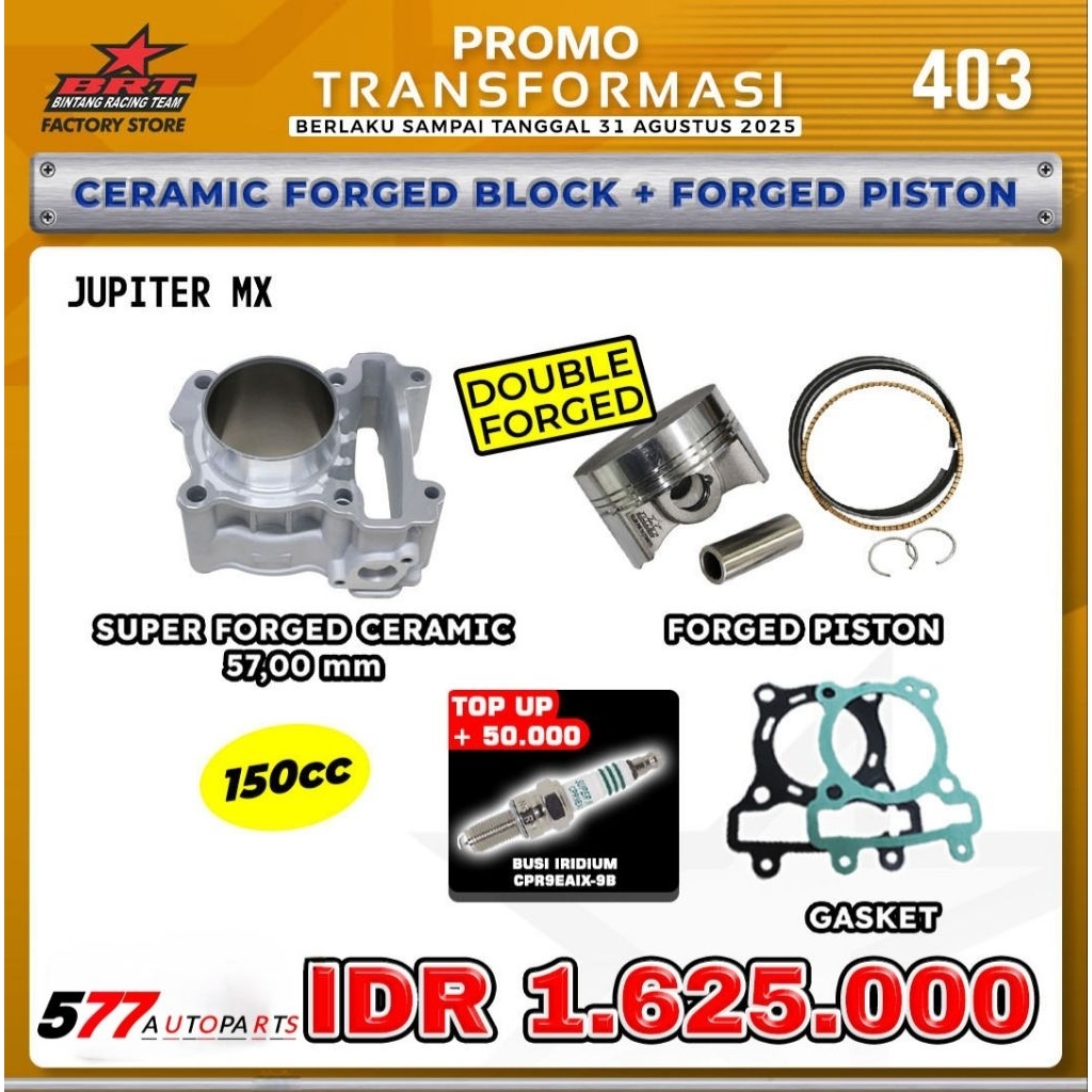 Promo BRT Paket Bore Up Jupiter Mx Blok Ceramic 57,00mm