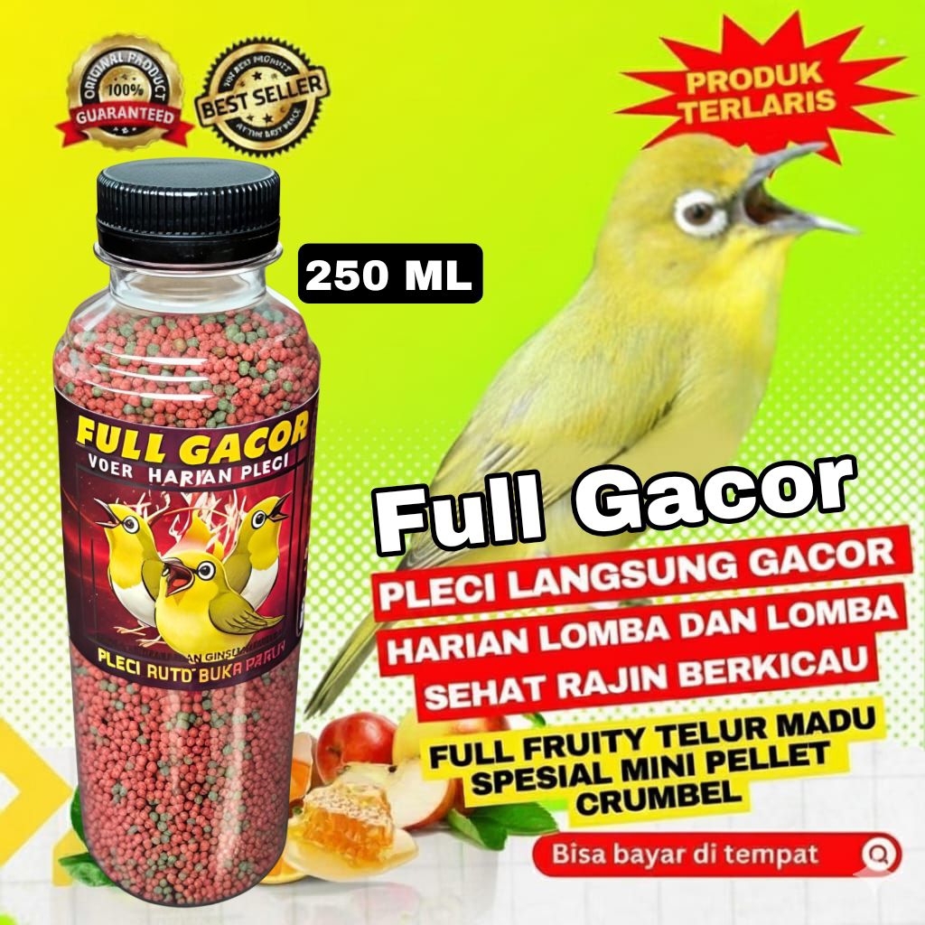Red Voer Pleci Full Gacor 250 ML - Makanan Burung pleci ciblek tledekan gelatik batu prenjak Berkual