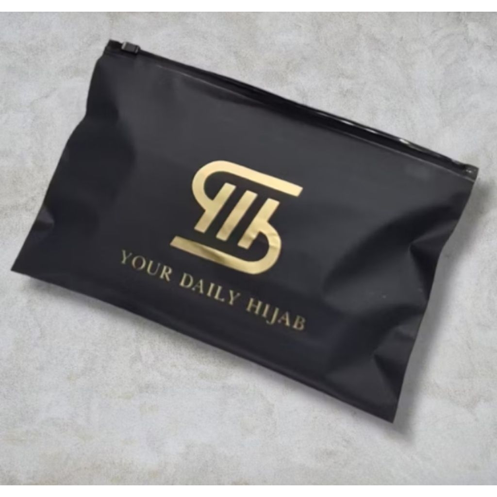 Ziplock Custom logo/Zipper Storage Bag Hitam Matte Custom sablon Kantong Plastik Travel Portable Zip