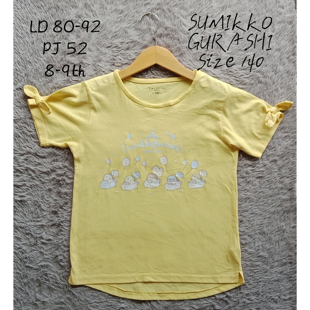 Kaos anak perempuan 8-9th Sumikko Gurashi