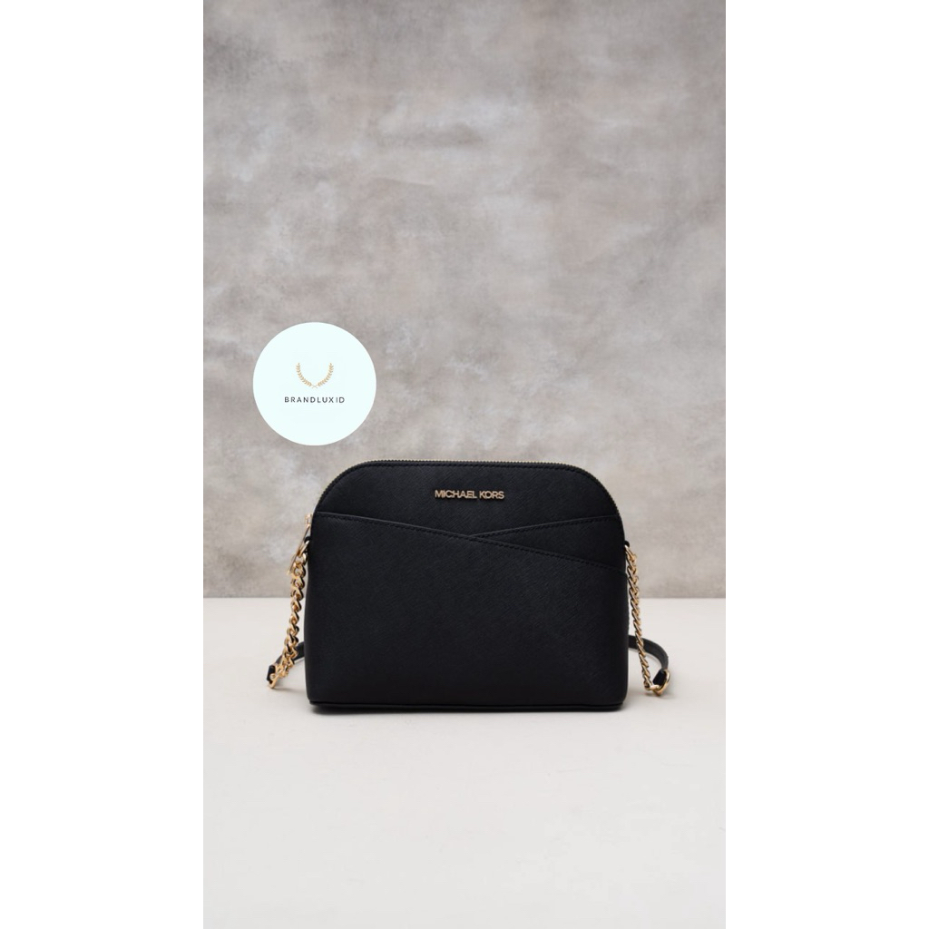 Michael Kors Jet set travel medium logo dome crossbody bag  Black Brown