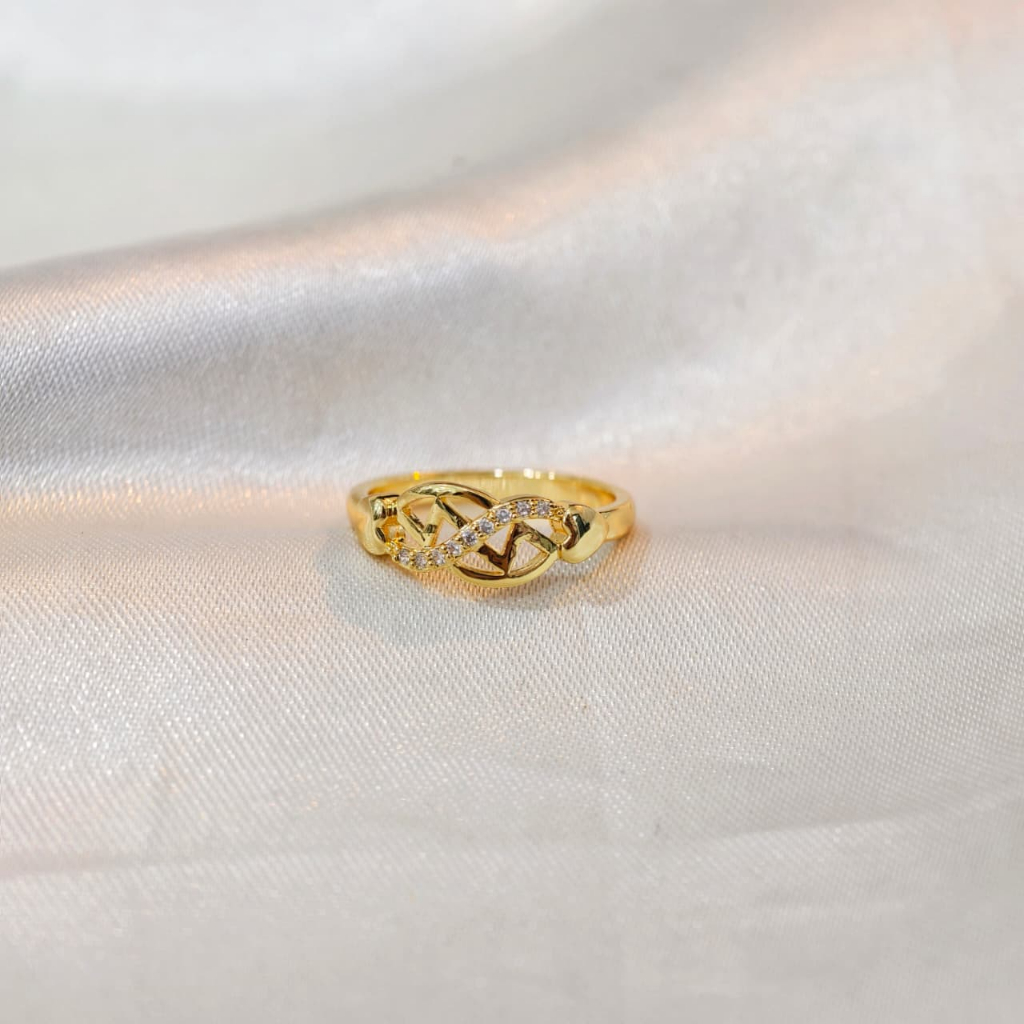 Cincin AMK 24K Permata Lapis Emas Perhiasaan Anti Karat