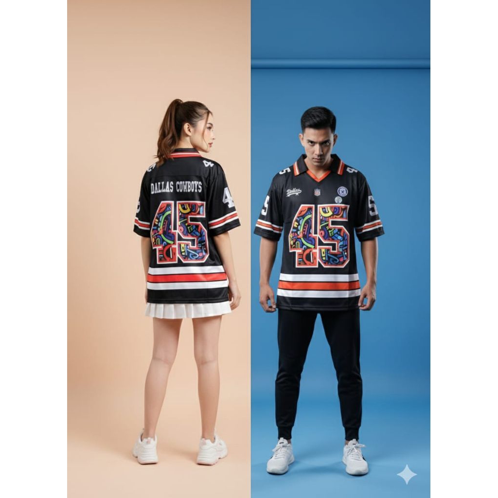 Jersey drifit kaos berkerah Dallas Cowboys 45