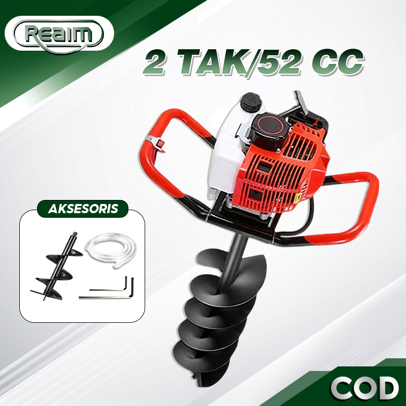 Reaim Mesin Bor Tanah 2 Tak 68CC Mesin Drill Bor Kayu Tanah Pohon Mesin Bor Tanah Earth Auger Drill