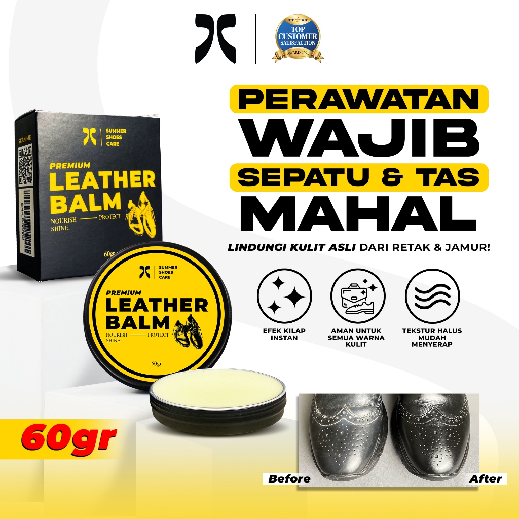 SUMMER SHOES CARE - Leather Balm Premium Semir Sepatu Kulit Balsam Pengkilap Polish Wax