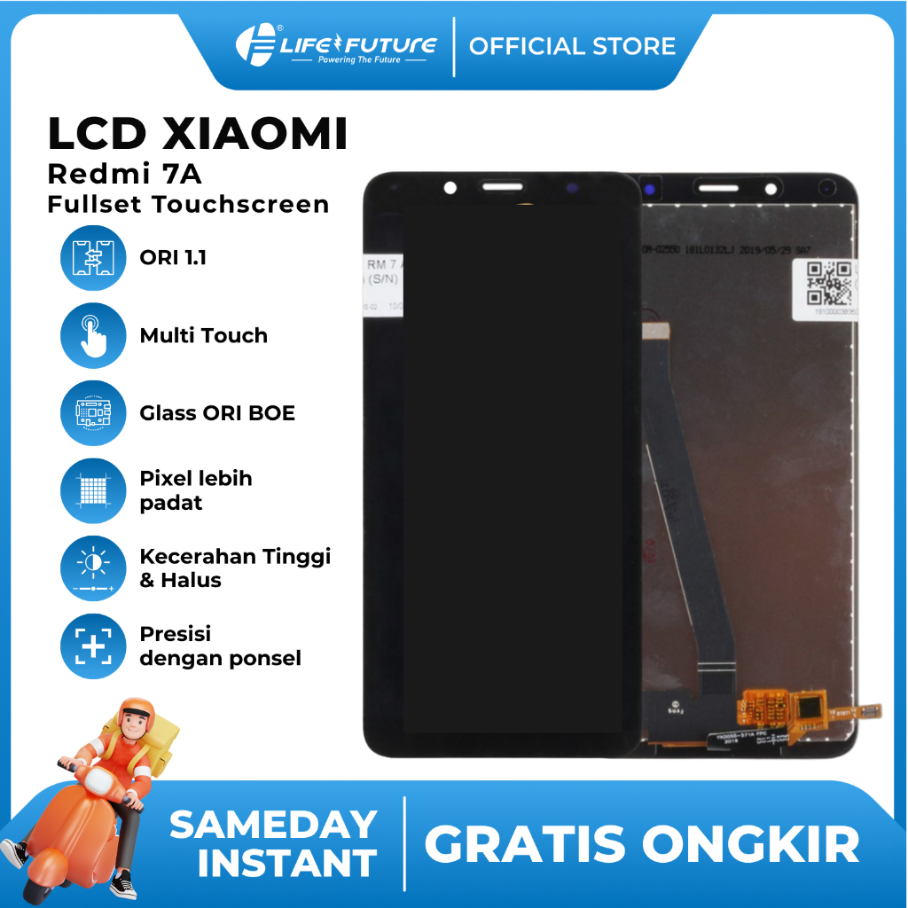 LF - (GARANSI LEM) LCD Xiaomi Redmi 7A Fullset Touchscreen