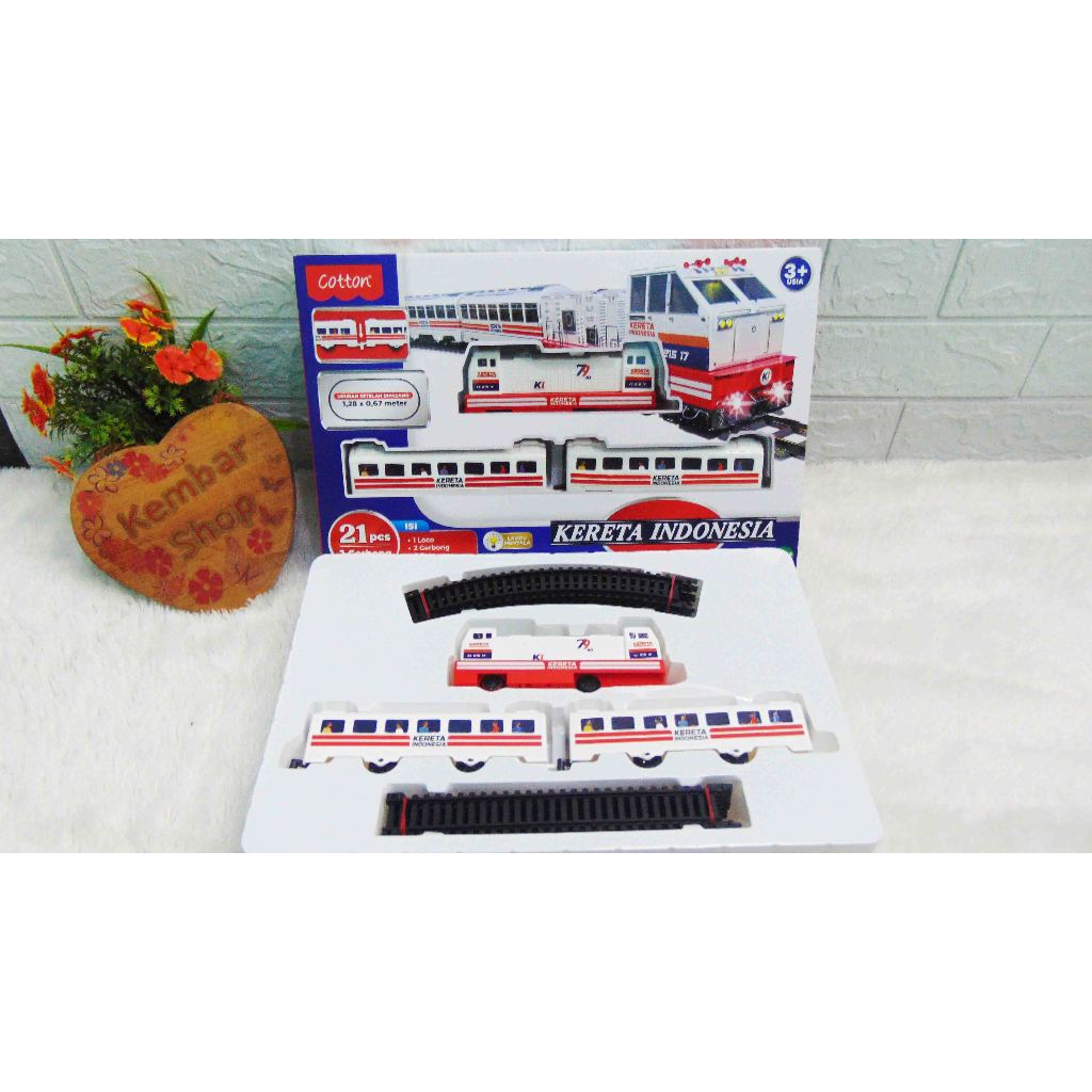 49142 MAINAN KERETA API INDONESIA MINIATUR TRAIN KAI LENGKAP