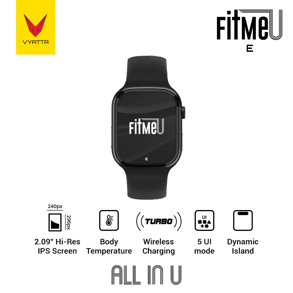 [ Clearance Sale ] VYATTA FITME U SMARTWATCH HI RES SCREEN 2.09" BLUETOOTH PHONE CALL IPX7 SPORTS MO