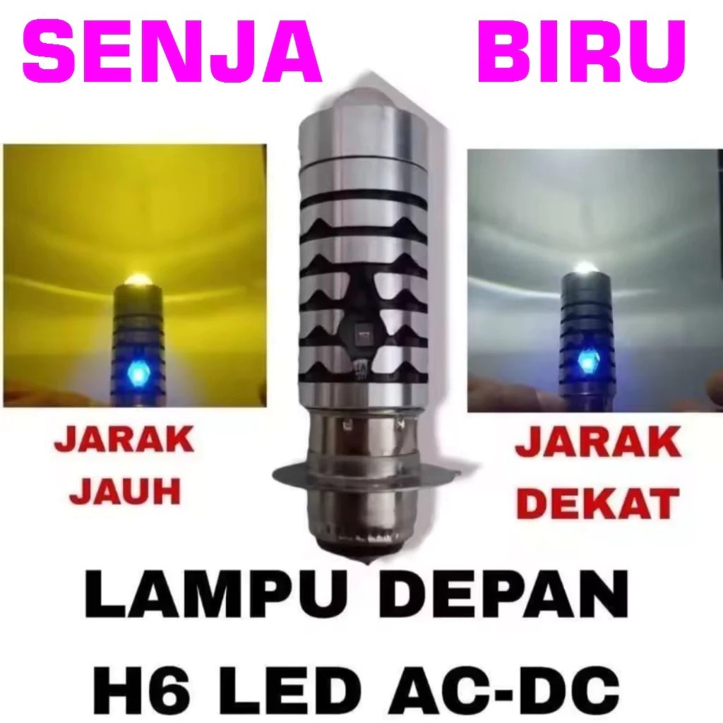 17N LED H6 3 WARNA LED H6 LASER 3 WARNA SENJA BIRU Putih Kuning 2warna lampu Utama Led H6 Laser Jauh