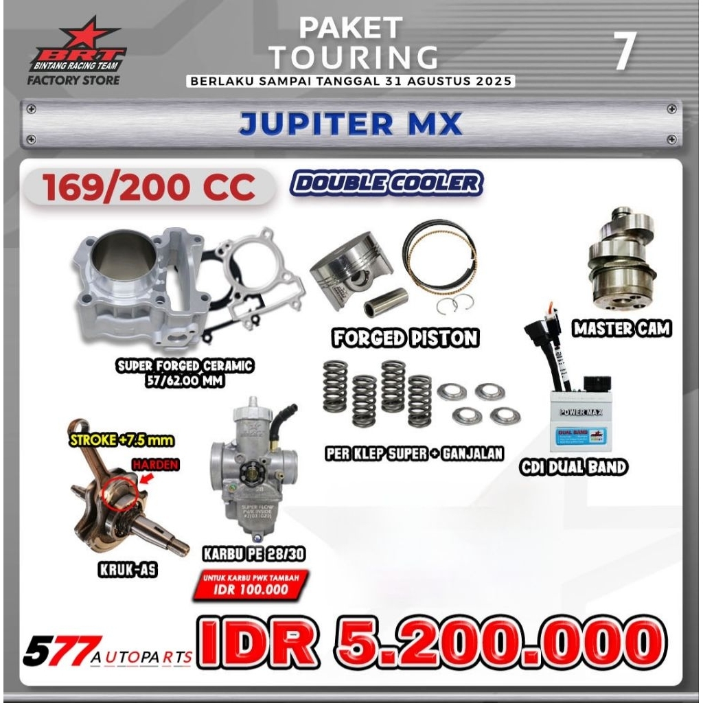 Paket Touring 7 169/200cc BRT Jupiter Mx