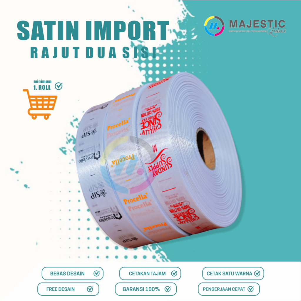 printing Label satin import,Label baju,Label washing satin, Cetak Label Baju,Satin Import,Label jake
