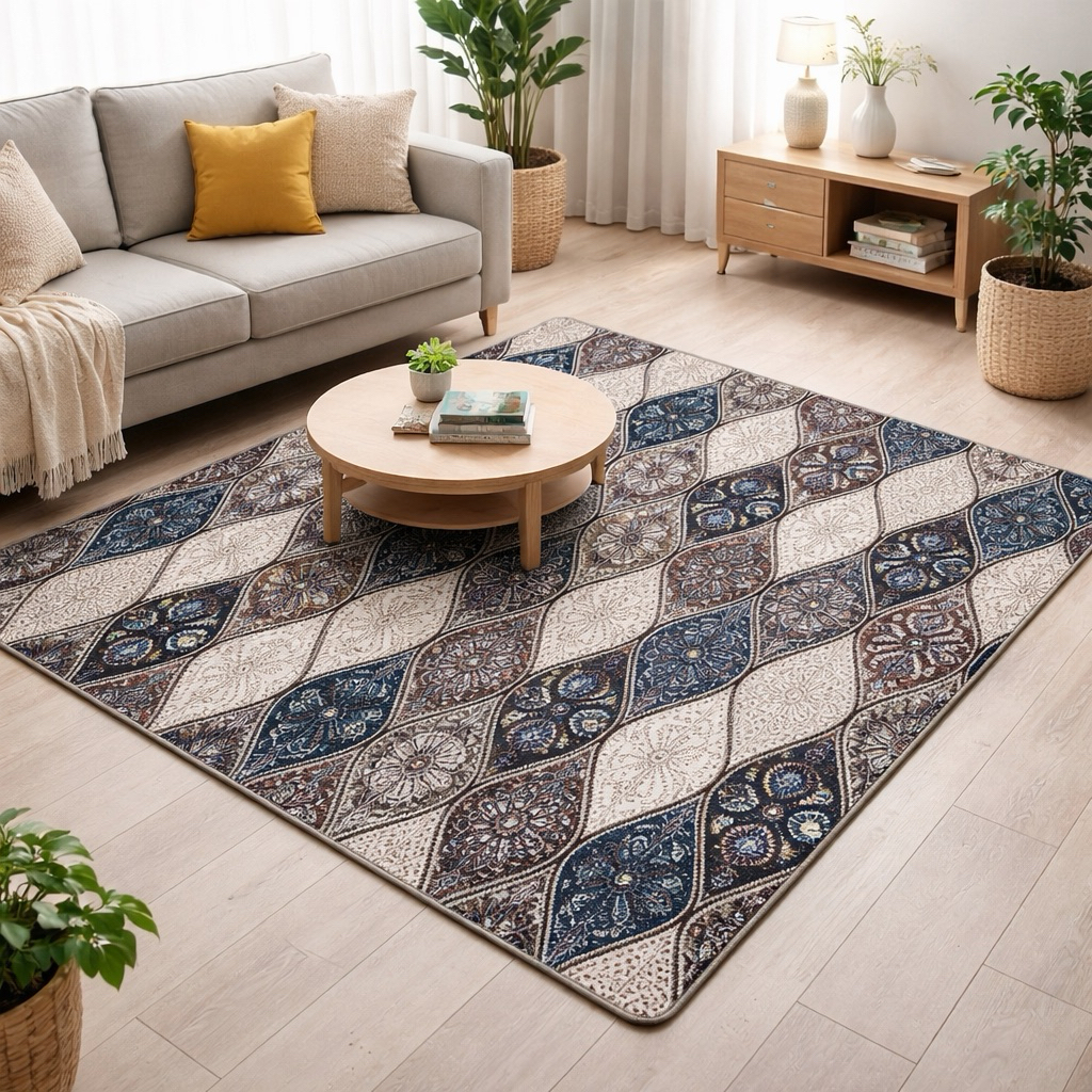 Karpet Busa Malaysia Full Minimalis & Kembang Design /Karpet Lantai Premium / Karpet Busa Tebal