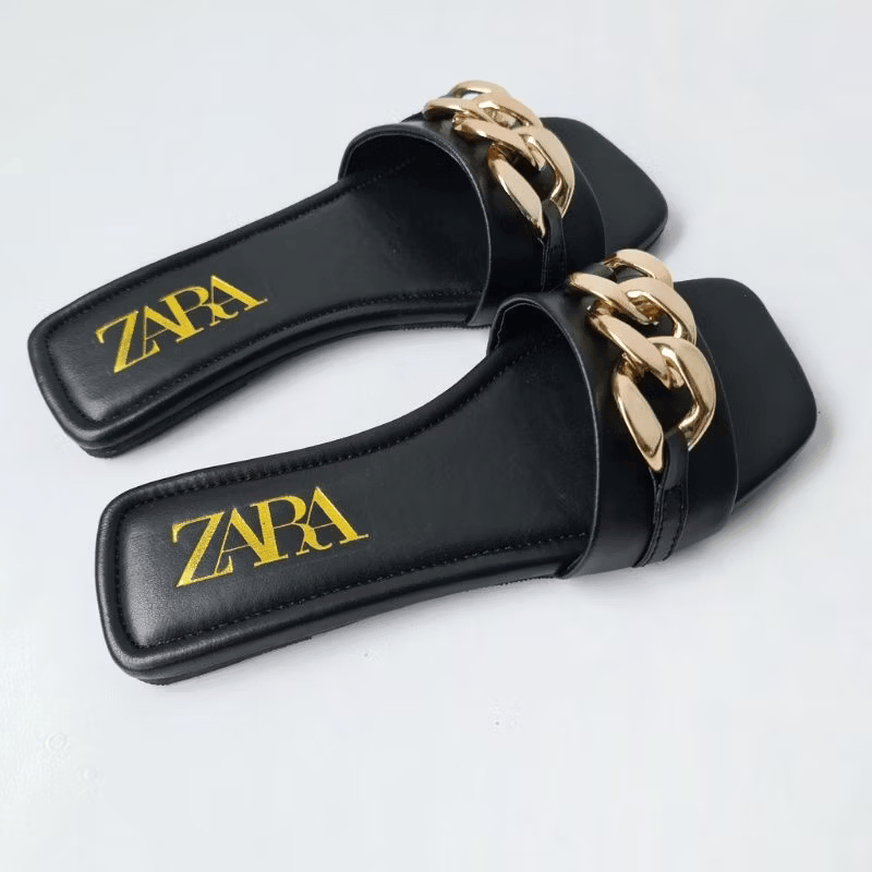Hot Deals Zara Sandal Wanita Motif Rantai Staylis 2025