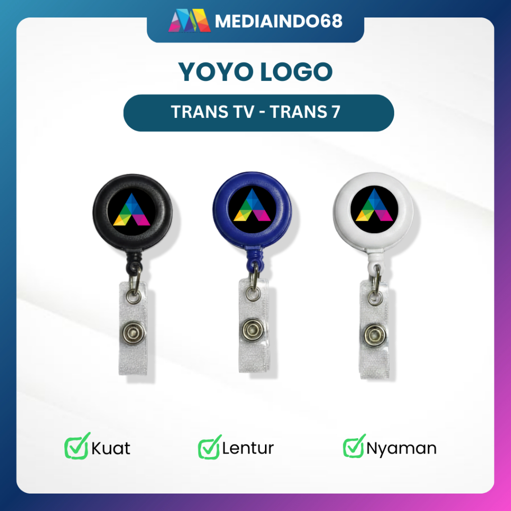 YOYO GANTUNGAN ID CARD PUTAR STAINLESS - TRANSGROUP(TRANS7-TRANSTV)