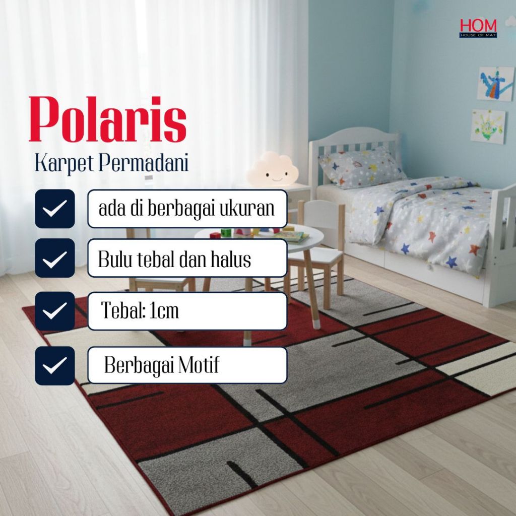 [HOM RUGS] KARPET PERMADANI JUMBO POLARIS / PARIS MODERN MINIMALIS KLASIK 210 X 310