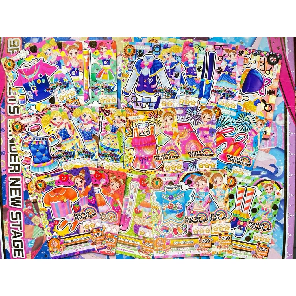 Kartu Aikatsu Set Jepang Brand Pop Magical Toy Choco Pop Scoop Cheers Fireworks Cotton Color Happy R